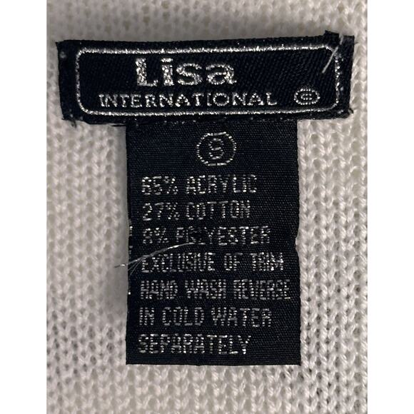 Y2K Lisa International Faux Fur Bubble Cardigan Sweater Ivory Sz S Apres Ski EC - Picture 3 of 16